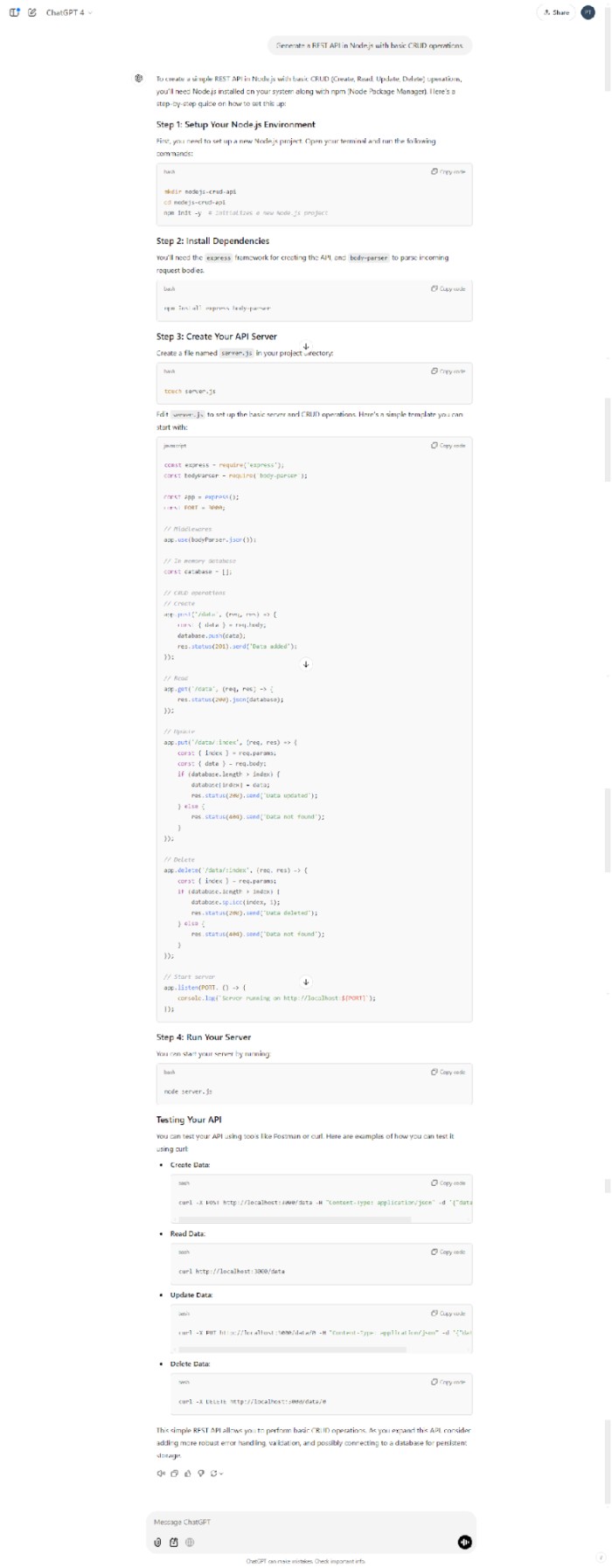 Code generation