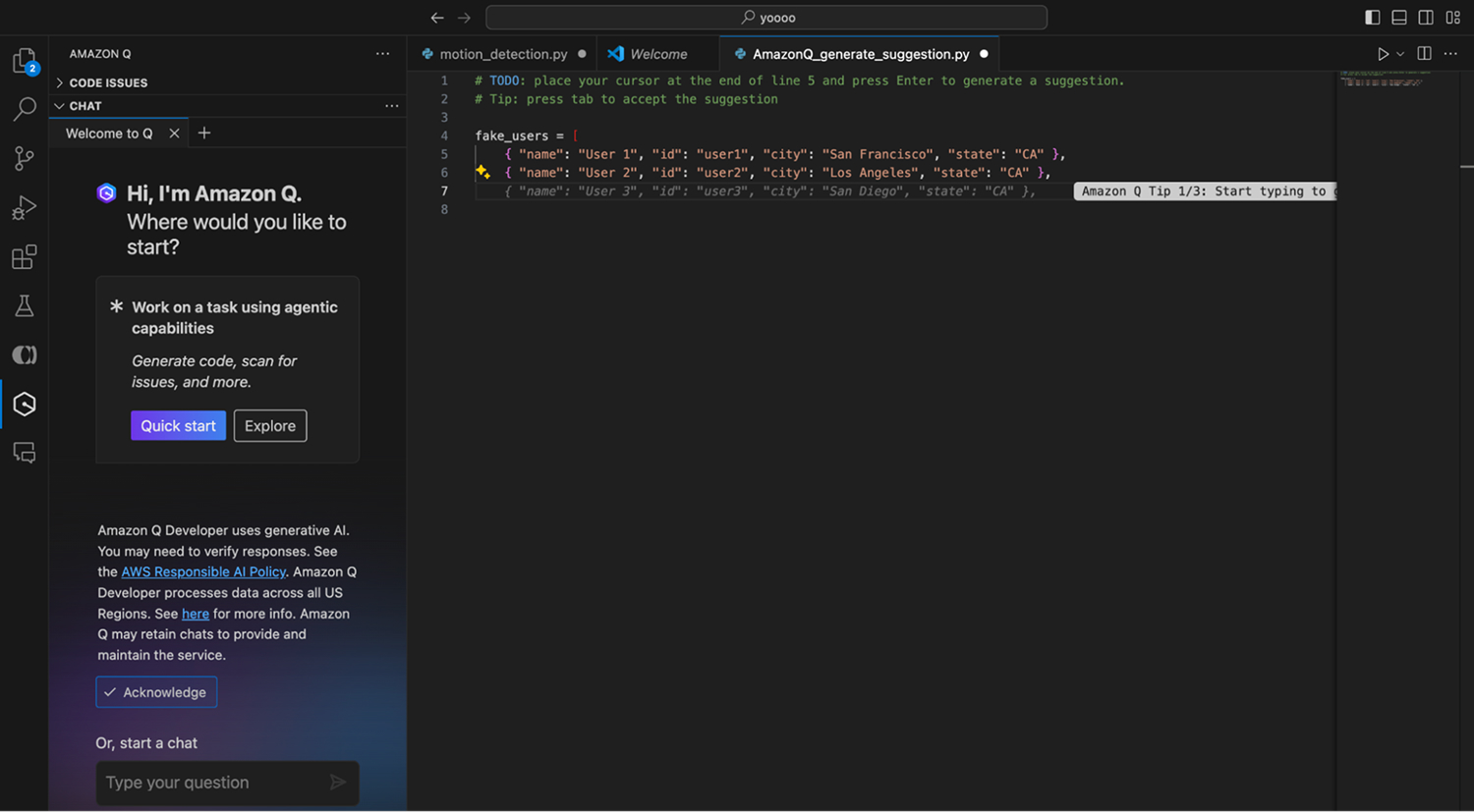 Experience with Amazon CodeWhisperer