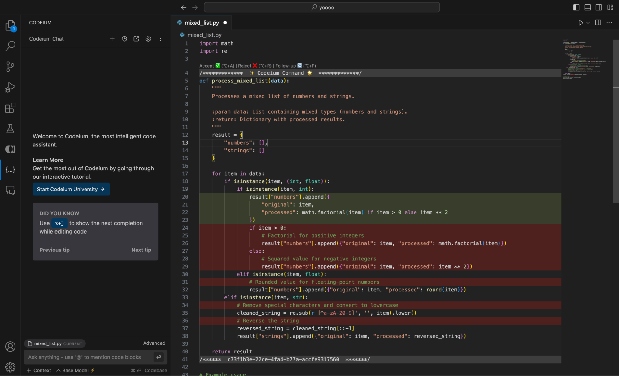 Experience with Codeium