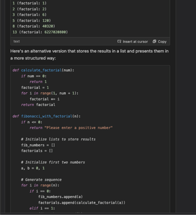 Amazon Q Developer generating and modifying Python code with an AI-assisted coding interface