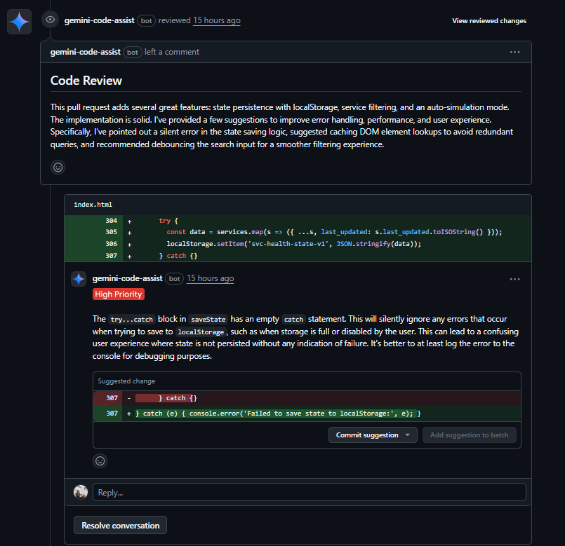 Gemini reviewed the PR
