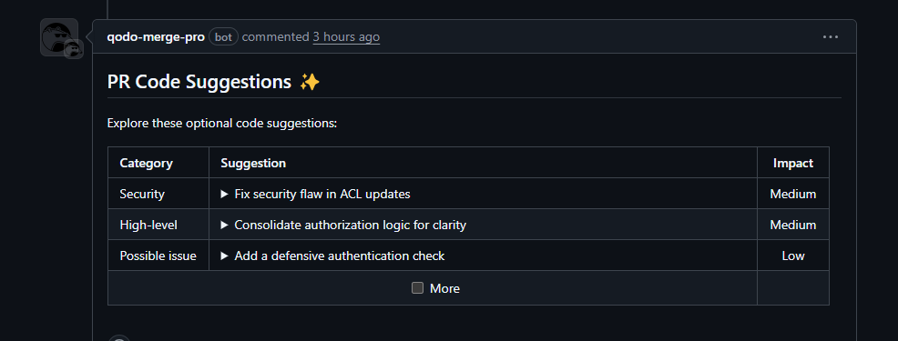 PR Code Suggestions