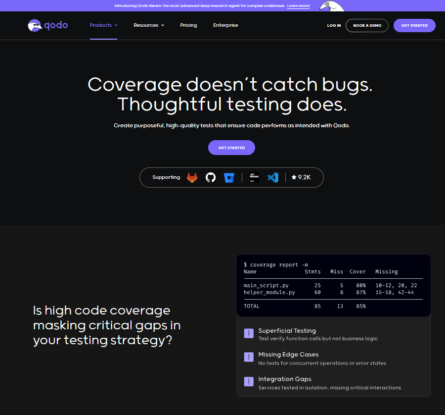 TL;DR Enterprise QA is moving from manual scripts to AI-driven testing that keeps pace with continuous deployments. Instead of brittle automation, AI agents adapt tests automatically as code and systems evolve, with humans guiding priorities. Qodo stands out by combining secure RAG pipelines, multi-agent workflows, and enterprise-grade compliance for large, regulated codebases. When evaluating tools, look beyond features, focus on alignment with business goals, technical adaptability, and governance standards. No single tool covers everything: leaders pair code-intelligent systems like Qodo with UI, visual, and API/load testing platforms for complete coverage. Enterprise QA is going through a fundamental reset. The old playbook, manual scripts, brittle test suites, and reactive triage are breaking under the pace of AI-driven development. Modern engineering teams now deploy code multiple times a day across distributed systems. QA can’t just keep up; it has to anticipate change. As Jason Huggins recently noted, testing is no longer the “boring” part of software delivery; it’s where AI is finding one of its most meaningful applications. Aaron Levie put it well: “If AI is applied to a process executed hundreds or thousands of times a day in an organization, like QA testing software, then the value is much more meaningful.” That’s exactly what’s happening now: AI is being embedded into the core testing loop, where repetition, scale, and data feedback create tangible ROI. The market is already moving away from brittle, script-based frameworks that need constant babysitting. Two broad categories are emerging: tools built for UI stability (self-healing, locator-based systems), and deep code–level AI tools that understand context, generate tests, and maintain coverage across multiple languages. Within this shift, Qodo represents the next generation of testing intelligence. Its secure retrieval-augmented generation (RAG) pipeline isolates enterprise code context and minimizes hallucination while enforcing policy-driven access to repositories. The result: automated test generation that meets compliance and security requirements without leaking sensitive IP. The outcome isn’t just theoretical; enterprises using Qodo’s model report concrete, measurable gains: reduced maintenance overhead and roughly 50 developer hours saved per month. For engineering leaders, that translates into predictable velocity, better coverage, and a QA function that finally scales in sync with product complexity. The Mandate for Agentic Quality Assurance Modern QA teams aren’t validating static applications anymore. They’re testing distributed systems made up of AI models, streaming APIs, and event-driven microservices, components that don’t always behave the same way twice. In this world, traditional automation frameworks that rely on fixed inputs and predictable outputs simply don’t hold up. They’re brittle, high-maintenance, and can’t reason about complex, stateful behavior. That’s where agentic QA comes in: an approach where autonomous AI agents don’t just run tests, they plan, execute, and adapt them based on system intent. Instead of following pre-written scripts, these agents reason about the application’s structure, understand what the system is supposed to do, and adjust their test strategy as the codebase evolves. Unlike conventional automation that checks boxes, agentic QA systems can interpret results in context. They connect outcomes back to business requirements, detect where coverage is missing, and regenerate test cases when the system changes, without human micromanagement. Core Aspects of Agentic QA 1. Autonomous Test Strategy and Execution Agentic systems analyze codebases, dependency graphs, and API schemas to map the application’s structure. From there, they build their own testing strategy, identifying critical paths, risky modules, and integration points automatically. Once the plan is ready, they can run tests across layers, UI, API, and backend, without relying on human-authored scripts. This removes most of the manual overhead in regression testing and keeps test coverage aligned with the system’s real behavior. 2. Continuous Learning and Adaptation Each test cycle becomes a new learning event. Agents learn from test failures, production telemetry, and code diffs to refine their understanding of how the system behaves. If a React component changes its props or an API modifies its schema, the agent detects the delta, updates its mental model, and regenerates only the affected tests. This keeps suites clean and accurate without burning engineering time on maintenance. 3. Human-in-the-Loop Governance The tester’s role shifts from executing cases to defining intent. Engineers specify business priorities, compliance constraints, and release gates. The AI operates within those boundaries, optimizing coverage and execution order autonomously. This ensures that human judgment still drives what should be tested, while the AI handles how it’s tested. 4. Expanded Test Coverage Beyond Functional Checks Agentic QA extends beyond pass/fail validation. It applies the same reasoning models to non-functional areas, performance, accessibility, visual regression, and load testing. The system can simulate user journeys under different network conditions, benchmark latency against baselines, and detect UI drift across devices, all within a single test loop. 5. Outcome-Driven Metrics The goal shifts from counting test cases to measuring business impact. Metrics like defect escape rate, cycle-time reduction, and mean time to recovery replace raw execution counts. Agentic QA gives teams faster release cycles with consistent confidence levels, because it focuses on coverage quality, not quantity. Challenges and Design Considerations Human–AI Collaboration QA engineers now review and guide the system instead of writing scripts line by line. They need to understand model reasoning, calibrate autonomy levels, and validate that generated tests align with the product’s intent. This requires a shift in skillset, from manual scripting to AI orchestration. Governance and Traceability With autonomy comes the need for control. Every AI-driven action, test generation, refactor, or suite update must be logged and auditable. Enterprises should maintain approval checkpoints for high-risk updates and ensure that agent behavior is transparent for compliance and accountability. Data and Integration Quality Agentic QA is only as smart as the data it learns from. Code metadata, telemetry, and version-control signals must be consistent and available. Integrating these agents with CI/CD systems (GitHub Actions, Jenkins) and observability stacks (OpenTelemetry, Datadog, New Relic) ensures they learn from live environments, not synthetic ones. The teams that adapt early will move faster and ship with confidence, even as the systems they test become less predictable. Enterprise Evaluation Framework: A CTO’s Checklist Choosing an AI testing platform isn’t a tooling upgrade; it’s an architectural decision. The right system must align with engineering strategy, integrate cleanly with delivery pipelines, and meet enterprise-grade governance and security standards. A practical evaluation framework should measure solutions across three core pillars: Strategic Alignment, Technical Capability, and Operational Readiness & Governance. 1. Strategic Alignment and Business Value Before looking at feature lists, define why your organization is adopting AI-driven QA. For some teams, the goal is to cut maintenance overhead from brittle UI tests. Others want deeper coverage for APIs or AI/ML components, or to reduce regression cycle time without compromising compliance. Clarity here ensures that the tool’s intelligence actually translates into measurable impact. Key evaluation points: Defined outcomes: Set measurable goals, e.g., 40% reduction in regression effort, 30% faster test generation, or improved coverage accuracy validated against production defects. Testing scope: Identify which layers need automation in functional, regression, visual, load, or even model-drift testing for ML systems. ROI vs. TCO: Calculate the total cost of ownership, not just the license. Include AI compute, infrastructure costs, and enablement or upskilling time. Business KPIs: Connect test performance to delivery outcomes, defect leakage, mean-time-to-recovery (MTTR), and release throughput. Strategic fit: Assess the vendor’s roadmap for compatibility with your future direction, for instance, support for GenAI-driven pipelines or hybrid (on-prem + cloud) deployments. When these checkpoints line up, AI-powered QA becomes a direct contributor to engineering velocity and business value, not just a cost center. 2. Technical Capability and Integration Depth A credible AI testing platform should reason, not just automate. Its value lies in how intelligently it adapts to change, scales across environments, and integrates into your existing development workflow. Technical checkpoints: Autonomy and adaptability: Validate that the system can self-heal and regenerate tests from source diffs, user stories, or API specifications. Look for deterministic regeneration logic rather than opaque “auto-fix” claims. NLP and visual reasoning: Check for natural-language test authoring (e.g., generating test suites from plain-text requirements) and computer-vision-based UI validation for cross-browser and responsive scenarios. Parallelization and scalability: Confirm support for distributed execution with reproducible runs. Benchmark at p95/p99 latencies under concurrent load to assess scheduling efficiency. Integration depth: The platform should plug into your CI/CD and developer ecosystem, GitHub, GitLab, Jenkins, CircleCI, VS Code, JetBrains, Jira , without workflow rewrites. Integration should extend developer efficiency, not replace existing patterns. Bias and model validation: For teams testing AI or ML workloads, ensure the platform can detect drift, bias, and fairness deviations in model outputs alongside functional accuracy. Resilience and rollback: Evaluate how the platform behaves during infrastructure degradation or model failures. It should support safe rollback of both tests and generated models to last-known-good states. This pillar separates lightweight “AI-flavored automation” tools from actual agentic QA systems, ones that can scale intelligently and predictably across complex enterprise environments. 3. Governance, Security, and Operational Readiness Even the smartest testing tool is a non-starter if it can’t meet enterprise standards for compliance, traceability, and security. Operational readiness is about ensuring that adoption doesn’t trade speed for control. Governance essentials: Security posture: Require verifiable SOC 2 Type II or ISO 27001 certifications, full data encryption in transit and at rest, and customer-managed encryption keys when possible. Privacy and regulatory alignment: Validate adherence to GDPR, HIPAA, or any region-specific data-handling mandates relevant to your industry. Auditability: Every AI-driven action, test creation, modification, or refactor must be logged, timestamped, and exportable through OpenTelemetry or a comparable observability standard. Human-in-loop controls: For critical repos or production-facing code, enforce gated approvals before merging AI-generated tests or updates. Vendor maturity: Assess roadmap transparency, patch cadence, and responsiveness to enterprise feedback cycles. Support ecosystem: Evaluate the quality of documentation, enterprise onboarding, and availability of SLAs or customer success programs. Proof of Concept (PoC): Run a scoped PoC with real regression data. Measure time-to-integrate, model stability over multiple code revisions, and feedback loop latency during failures. Finally, insist on explainability since a production-ready AI testing system must expose why a test was generated or updated, what data shaped that decision, and how outcomes were validated. That traceability turns AI QA from an opaque black box into an auditable, policy-aligned subsystem you can trust in regulated environments. Enterprise Evaluation Pillars Evaluation Area Core Criteria Key Outcome Strategic Alignment Defined outcomes, scoped testing layers, ROI/TCO analysis, KPI linkage, roadmap fit AI QA directly supports business and engineering objectives Technical Capability Self-healing logic, test generation, NLP/vision, distributed scale, integrations, bias/model validation Intelligent automation that scales predictably and adapts to system change Governance & Operational Readiness Security certification, compliance, auditability, explainability, vendor maturity, PoC validation Controlled, compliant adoption with transparency and reliability These discussions underscore a clear trend: enterprises are moving from rule-based automation toward AI-native testing systems that integrate directly with CI/CD and code intelligence layers. The next section examines leading Enterprise AI Testing Tools driving this shift, focusing on how they handle code-level test generation, self-healing validation, and secure data boundaries. Enterprise AI Testing Tools: Detailed Profiles (The “What to Use”) This section focuses on tools that define the current enterprise QA landscape, from deep-code generative systems to mature UI automation platforms. Each tool serves a distinct layer of the QA stack: some target stability and coverage, while others address autonomy, code quality, code integrity, and compliance. I’ll begin with Qodo, a platform built from the ground up for secure, code-level AI test generation within enterprise environments. 1. Qodo Qodo is an enterprise-grade generative testing system built around a secure retrieval-augmented generation (RAG) pipeline. It focuses on code integrity, data governance, and compliance alignment, three areas where most AI testing tools fail to meet enterprise standards. Unlike low-code automation tools that primarily interact with the UI layer, Qodo operates at the code and service level, generating, maintaining, and validating tests using scoped contextual data from repositories, APIs, and infrastructure definitions. Key Features Qodo Cover: An agentic module that automatically generates unit, integration, and regression tests across multiple languages (C++, Python, JavaScript). It aligns with internal coding standards and reviews code diffs before test generation. Scoped RAG Context: The RAG engine restricts model access to approved repositories and namespaces, ensuring that test generation happens only within a governed context, critical for IP protection and compliance audits. Multi-Language & Framework Support: Out-of-the-box compatibility with C++, Python, JavaScript, and Go. Includes adapters for Terraform and IaC validation. MCP (Model Control Protocol) Integration: Allows Qodo to coordinate with external systems, Jira, internal APIs, and CI/CD tools, using controlled, event-driven messaging. Explainability Layer: Every generated test includes traceability metadata linking it to the originating code commit, diff, and AI decision log. Secure Infrastructure Support: Supports SaaS, private cloud, and fully air-gapped on-prem installations, with encrypted model communication channels. Use Cases Enterprise Codebase Enforcement: Automatically enforces unit-test coverage thresholds during CI/CD. Regression Suite Generation: Builds and updates regression suites dynamically as code changes, ensuring coverage stays in sync with evolving architectures. Compliance-Driven Testing: Uses scoped RAG to ensure generated tests respect data residency, encryption, and regulatory boundaries. Legacy System Refactoring: Generates safety nets for older systems during modernization, reducing the risk of regression gaps. Hands-on Example: Generating an invalid-inputs Playwright E2E suite with Qodo Our Payments frontend had happy-path demos but no guardrails around invalid user input. I wanted a fast way to prove the UI surfaces 4xxs from the API (negative amount, empty currency, no API key, etc.) without touching app code. I ran qodo --ui, which started qodo on http://localhost:3000?wsPort=3456, gave one prompt: “generate a Playwright E2E test for submitting invalid data to the Payments frontend (negative amount, empty currency). Assert that the API returns a 4xx error. Save in tests/e2e/payments_ui_invalid.spec.ts.” Qodo created the file and populated a full spec: navigates to /app/frontend/index.html, seeds localStorage with a dev API key, fills the form with bad values, waits for the POST /payments response, and asserts 4xx (mostly 422) with error details in the JSON body. It also checks that the UI error area toggles correctly. As shown in the snapshot below: The diff was small and obvious: a new tests/e2e/payments_ui_invalid.spec.ts (~270 LOC) plus some quality-of-life setup Qodo proposed/added for first-time Playwright runs: playwright.config.ts (points to http://localhost:8000, starts FastAPI via uvicorn, enables traces/screenshots on failure). package.json scripts (test, test:ui, test:headed, test:debug, test:report). A minimal tests/e2e/basic.spec.ts health/page-load check. An E2E_TESTING_SETUP.md with run commands and troubleshooting. Operationally, I now have end-to-end coverage for the exact edge cases reviewers kept calling out: Validation paths: negative amount, zero amount, empty order ID, “too large” amounts, expect 4xx (mostly 422), and specific detail entries. Auth paths: missing/invalid API key, expect 401 with message. Resilience/UI: offline mode simulates network error; submit button resets; error area shows and contains status text. Security/process note: the tests intentionally mirror “claims-only” style validation from the API (they don’t bypass the backend). If you later enable stricter backend checks (e.g., currency required/non-empty), keep these specs; they’ll fail loudly and guide the UI changes. Pros Enterprise-grade security and governance controls (scoped RAG, audit trails, air-gapped deployment). High code integrity assurance with explainable AI artifacts. CI/CD integration via MCP and native IDE plugins. Multi-language and contextual awareness capabilities. Cons Newer ecosystem: Limited community footprint compared to legacy automation vendors. Requires initial setup investment for model scoping and policy definition. 2. Tricentis Testim Testim is part of the Tricentis suite and focuses on automating browser and mobile tests using AI-based locators and a low-code interface. It’s meant for large web environments where the UI changes often and traditional scripts break too easily. Instead of static selectors, Testim uses AI to identify elements by multiple attributes, text, structure, and metadata, and can automatically fix tests when something moves or changes in the DOM. It fits well inside enterprise CI/CD pipelines and integrates cleanly with Jira, Jenkins, GitHub, and Salesforce. Key Features AI Smart Locators: Detect and repair element locators automatically when the UI or DOM changes. Reusable Test Components: Common flows like login or checkout can be reused across tests, reducing maintenance effort. Parallel and Cross-Browser Execution: Runs tests across multiple browsers and environments in parallel for faster regression cycles. Low-Code Authoring: Teams can create tests through a visual interface or natural language, reducing dependency on heavy scripting. Salesforce-Optimized Testing: Uses metadata-based locators designed for Salesforce Lightning, which changes frequently. Detailed Reporting: Groups failures by cause, attaches screenshots, and surfaces logs for faster triage. Use Cases Maintaining stable UI tests in fast-changing web applications. Automating Salesforce orgs with dynamic elements and frequent updates. Running cross-browser regression suites as part of CI pipelines. Enabling QA and non-technical testers to create or update tests without deep programming. Hands-On: Capturing and Validating Network Requests in a Recorded Test The canvas below shows a Testim Visual Editor project titled “Capture request body,” which demonstrates how Testim can record user interactions that trigger backend activity and then validate the network requests those actions produce: This example goes beyond simple UI playback; it shows how to capture asynchronous browser calls (fetch and XHR), verify their payloads, and ensure that the correct requests and responses occur under real browser conditions. The test runs under a Chrome (Linux) configuration at 1920 × 1080 resolution. The Base URL is set to http://jsbin.testim.io/mec, a lightweight demo endpoint that exposes both fetch and XHR request buttons for testing network behavior. Recording begins directly from Testim’s Visual Editor. As the tester interacts with the page, Testim automatically creates discrete, executable steps on the flow canvas: The session is initialized by loading the base URL (Setup). The tester clicks “fetch request”, generating the first API call. A short 2.5-second wait is inserted to allow the asynchronous request to complete. The tester clicks “XHR request,” triggering a second network call, captured automatically. Another 2.5-second wait stabilizes execution timing. Finally, a shared network validation block executes, inspecting all captured network traffic. During this validation phase, Testim examines each outgoing request body and confirms that the payload, headers, and response codes match expected values. In this case, it verifies that both network calls complete successfully (HTTP 200) and that the request body structure aligns with the expected schema. When executed, Testim replays the entire sequence, monitors live network events, and produces detailed results, including screenshots, timing logs, and the full request/response trace. Any deviation (such as an altered endpoint, mismatched key, or failed response) is surfaced immediately in the results dashboard. This hands-on shows how Testim connects front-end actions to backend validation in one workflow. By combining recorded UI interactions with built-in network inspection, teams can confirm that user actions trigger the correct API requests, eliminating a common blind spot between UI automation and backend QA. The flow can then be scheduled or integrated into Jenkins or CircleCI for continuous verification across builds. Pros Very strong UI resilience, self-healing locators keep tests stable. Quick setup and visual test creation reduce scripting overhead. Seamless integration with CI/CD and major enterprise stacks. Cons Primarily UI-focused, doesn’t validate deep code or service layers. Some learning curve around designing reusable components and locator strategies. Next in the list, I have Mabl, a platform built for teams that live deep inside CI/CD pipelines and need testing to keep pace with deployment. 3. Mabl Mabl is a cloud-based, AI-assisted testing platform designed for continuous integration and delivery. It integrates directly into pipelines like Jenkins, GitHub Actions, and CircleCI, running automated tests after each build or deployment. Unlike traditional automation tools that rely on manual triggers, Mabl runs tests continuously in the background, learning from past runs and adapting to small UI or data changes. It’s especially useful in fast-moving environments where each code push can go to production within hours. Key Features CI/CD Integration: Native connectors for Jenkins, GitHub Actions, Azure DevOps, and CircleCI; test results are posted directly to the pipeline output. Auto-Healing Tests: Detects UI or data structure changes and adjusts test steps automatically to prevent breakage. Parallel Test Execution: Executes large suites across browsers and devices in parallel for shorter feedback loops. API Testing Support: Built-in tools for API-level testing and validation alongside UI tests. Agentic Workflows: Uses AI to identify redundant tests, optimize the order of execution, and surface flaky tests for review. SOC 2 Compliance: Meets enterprise security standards for cloud deployments. Use Cases Continuous QA in CI/CD Pipelines: Automatically triggers smoke and regression suites on every deployment. Full-Stack Validation: Runs both API and UI tests in the same flow, ideal for microservice architectures. Rapid Feedback in Agile Teams: Gives near real-time test feedback to developers after code commits. Scalable Regression Testing: Parallel execution helps maintain coverage across fast-release cycles without increasing runtime. Hands-On: AI-Native Test Execution and Failure Analysis in Mabl This example shows how Mabl automates test execution, visual validation, and performance monitoring within a continuous delivery workflow. Here, a feature plan for RBAC – Resource Group Owners runs a set of end-to-end tests verifying access permissions and resource group management As visible in the snapshot above, three tests pass and two fail. Instead of generic failure logs, Mabl’s AI layer performs contextual analysis. It identifies that one failure stems from leftover resource group data, while another fails due to a missing navigation path when creating a new group. The platform pinpoints root causes directly in the report, allowing engineers to regenerate or fix only the affected steps. In another plan, Mabl runs a visual smoke test to confirm UI stability across deployments. The system compares current and baseline builds side by side, detecting any layout, color, or spacing changes at the pixel level. Even subtle regressions are surfaced with visual diffs, enabling quick validation of front-end consistency across environments. Mabl’s insights dashboard extends beyond UI and logic testing. Here, it flags a performance regression where page load time spikes to 6.5 seconds, compared to a 4-second baseline The trend visualization ties this deviation back to the specific deployment that introduced it, helping teams correlate performance issues with release changes. Across these runs, Mabl’s AI agents handle the full test lifecycle, from execution and healing to diagnostics and performance correlation. Tests are versioned, run automatically in CI/CD, and produce structured outputs (logs, screenshots, telemetry) that plug directly into Jira or Slack. The result is a continuously learning QA loop that reduces manual triage and accelerates release validation. Pros Built for CI/CD velocity, fits naturally into continuous deployment workflows. Strong cross-browser and API testing support. Reduces manual maintenance through self-healing and intelligent test selection. Enterprise-ready with SOC 2 compliance and audit-friendly reporting. Cons Primarily UI and integration focused, not suitable for deep code or static analysis validation. Relies on cloud infrastructure, which may not fit tightly regulated or air-gapped environments. 4. Applitools Applitools is built for AI-powered visual testing. Instead of comparing expected values or DOM structures, it looks at how the application actually renders, pixel by pixel, across browsers and devices. It uses what they call Visual AI, which analyzes UI snapshots against an approved “baseline” to find visual regressions, broken layouts, missing elements, or unintended design shifts. Because it works at the rendering layer, it’s framework-agnostic, it plugs into existing Selenium, Cypress, Playwright, and Appium tests without changing how those frameworks run. For large front-end teams, it becomes the safety net that ensures every release looks right, not just functions correctly. Key Features Visual AI Engine: Captures rendered UI states and compares them against baselines using AI to detect changes that human eyes would notice but scripts wouldn’t, like alignment shifts or font inconsistencies. Ultrafast Grid: Runs visual checks in parallel across dozens of browser and device configurations, returning results in minutes instead of hours. Smart Maintenance: Groups similar changes together and suggests bulk baseline updates when expected design updates occur, minimizing manual review. Flexible Authoring: Works with both scripted and no-code approaches; you can integrate via SDKs in your existing test code or use Applitools’ recorder for quick test creation. Accessibility Checks: Built-in accessibility analysis for contrast ratios, alt text, and focus order validation. Deployment Options: Available as SaaS, private cloud, or on-prem, with APIs for integrating into enterprise pipelines and dashboards. Use Cases Visual regression testing across web, mobile, and desktop applications. Cross-browser validation to ensure layout consistency across Chrome, Edge, Safari, and Firefox. Design verification during UI redesigns or theme updates to catch style regressions early. Accessibility audits are baked into visual test runs for compliance coverage. CI-integrated visual QA, full UI checks triggered automatically on every build or pull request. Hands-On: Visual Validation and Baseline Maintenance with Applitools This example demonstrates how Applitools integrates visual AI checks into a standard end-to-end test flow, validating both functionality and UI consistency across browsers. A test flow is authored for the Applitools demo e-commerce site using a standard automation framework (for example, Selenium or Cypress): In the above snapshot, the flow navigates to the product page, selects the “Small Succulent Planter Pot”, changes the variant to “coral”, increases the quantity, and adds the item to the cart. Applitools Eyes captures a visual checkpoint at each of these actions, storing the rendered page as a baseline image. Future test runs automatically compare new screenshots against these baselines to detect visual drift. Applitools’ Visual AI engine analyzes these images using machine vision, not raw pixel comparison, so layout shifts, hidden text, or image rendering issues are flagged while dynamic content like timestamps or ads is ignored. Match levels such as Strict, Layout, or Ignore Colors control how sensitive the comparison is, depending on the context of the test. The flow continues by navigating to the “Contact Us” form. A new checkpoint is captured here as well. When the test executes in different browsers or resolutions, Applitools automatically applies cross-environment baselines, ensuring visual parity between Chrome, Edge, and Safari. For dynamic elements, testers can define floating or ignore regions, reducing false positives without sacrificing coverage. During CI/CD execution, the Eyes server performs visual diffing between the new and baseline snapshots. Differences are grouped and displayed in the Applitools dashboard, where reviewers can approve expected changes or reject unintended regressions. Approved changes automatically update baselines, maintaining test integrity without manual re-capture. Applitools doesn’t replace functional automation; it augments it. The underlying clicks, navigations, and assertions are still performed by your test framework; Eyes adds an intelligent validation layer that ensures the application looks correct in addition to working correctly. This hands-on example captures Applitools’ core strength: continuous, explainable visual verification with automatic baseline maintenance and adaptive match rules, ensuring UI reliability across every deployment without the noise of false alerts. Pros Catches real-world visual defects that traditional automation frameworks miss. Parallel execution across browsers/devices drastically cuts test runtime. Reduces manual baseline maintenance through smart grouping and visual AI. Integrates easily into existing Selenium, Cypress, or Playwright setups. Cons Focused primarily on UI validation, doesn’t handle logic or API testing. Needs clear baseline governance; unmanaged updates can mask true regressions. For air-gapped or internal apps, setup may require custom infrastructure and credentials. Next in the list is Functionize, a platform built for teams that want to automate end-to-end workflows without maintaining thousands of brittle scripts. 5. Functionize Functionize runs as a cloud-based, AI-driven test automation system. It captures metadata from every user interaction, DOM structure, CSS, network state, timing, and uses that to train models that can rebuild tests intelligently. Instead of relying on static selectors or code-based assertions, Functionize’s agents understand how each component behaves, so when the layout or structure shifts, they can identify and fix affected steps on their own. This makes it particularly useful for large enterprise applications that ship changes weekly and can’t afford manual script maintenance after every release. Key Features Natural Language Test Authoring: Tests can be written in plain English or captured through the browser recorder. Functionize interprets intent and generates automation steps automatically. Self-Healing Execution: The system detects UI changes, element IDs, CSS updates, or layout shifts, and either repairs the test automatically or flags it with detailed context. Parallel Cloud Execution: Runs large regression suites across browsers and devices simultaneously without local infrastructure. Full Workflow Automation: Supports UI, API, database, and file-level testing in a single flow, allowing end-to-end validation of complex business processes. Built-in Diagnostics: Each run captures DOM, network logs, and screenshots for every step, giving developers full visibility when debugging failures. Use Cases High-change frontends: Ideal for web apps where UI structures shift frequently and traditional scripts break easily. Cross-environment regression: Running consistent regression suites across browsers and environments in parallel. Full-stack business flows: Automating end-to-end workflows that touch multiple systems, from web UI to API to database. Mixed-skill QA teams: Enabling testers without deep scripting experience to contribute using natural language or visual authoring. Hands-On: NLP-Driven Test Creation and Smart Maintenance in Functionize This example shows how Functionize uses NLP-based authoring and AI-powered test maintenance to automate web application validation. Here, a test is created to verify a job search workflow on Indeed.com. The test starts by opening the URL, entering “receptionist” as the job title, and “Council Bluffs, IA” as the location. Each interaction — clicks, text inputs, and navigation events — is captured as structured actions in the Functionize Smart Recorder. Unlike traditional scripts, Functionize’s engine models the DOM, visual layout, and network calls in real time. This context-aware capture allows the system to identify elements by intent rather than brittle selectors. During playback, the Functionize Adaptive Execution Engine interprets each step against the latest version of the application. If the layout changes or selectors break, the Adaptive Locator Model automatically re-identifies elements using hundreds of attributes, reducing false failures. In the test editor, as shown in the snapshot below: Each step is displayed in natural language: “Enter ‘receptionist’ in the input field with placeholder ‘Job title, keywords, or company’.” Testers can modify, insert, or reorder steps without editing code. Functionize’s hands-on value lies in its balance between codeless authoring and AI depth; it uses NLP for test creation, ML models for element recognition, and visual baselines for regression analysis. Together, these allow teams to maintain stable tests even as the UI evolves. Pros Strong self-healing capability reduces maintenance on fast-changing UIs. Runs large-scale suites in parallel without managing infrastructure. Handles full workflow automation, not just front-end validation. Easy entry point for teams that want AI-driven automation without writing code. Cons Requires initial setup and calibration to tune AI behavior and mappings. Limited suitability for air-gapped or heavily restricted environments due to its cloud-first model. For highly customized internal frameworks, manual scripting may still be needed for complex edge cases. 6. TestCraft TestCraft is a SaaS-based codeless testing platform that runs on top of Selenium. Instead of scripting test flows manually, you build them visually using drag-and-drop components. The platform tracks page structures and element attributes, using machine learning to detect UI changes and automatically repair or realign broken tests. It’s aimed at QA teams that handle frequent front-end updates but don’t want to constantly rewrite locator scripts or manage Selenium infrastructure. Key Features Visual Test Authoring: Create automated tests using a flow-based UI instead of code. Testers can model actions and validation steps step by step. AI-Assisted Maintenance: When an element or DOM attribute changes, TestCraft’s AI re-maps selectors and updates the flow automatically. Reusable Modules: Common sequences ike login, checkout, or navigation, can be saved and reused across multiple test suites. Parallel Test Execution: Supports running tests simultaneously across browsers and environments via cloud execution. CI/CD Integration: Connects with Jenkins, GitHub Actions, or other CI tools to trigger tests automatically on each build. Reporting and Version Control: Provides run history, visual diffs, and result tracking for easier debugging and release traceability. Use Cases Fast-changing web UIs: Applications where layout or styling changes frequently, and static scripts break easily. Mixed QA teams: Environments where both engineers and non-technical testers need to collaborate on automation. Agile regression cycles: Continuous delivery pipelines that require reliable UI regression coverage without heavy maintenance. Web-only automation: Projects primarily focused on browser-based apps rather than mobile or backend systems. Hands-On: From Element Selection to AI-Generated Test Code in TestCraft TestCraft makes test creation almost instantaneous by combining visual element selection, AI-generated test scenarios, and automatic code conversion. In this example, the process begins with the TestCraft browser interface, which displays key options: Pick Element, Generate Test Ideas, Automate, and Check Accessibility. Once the extension is launched, the tester opens a live web page. In this case, Infrasity’s homepage activates the Pick Element to begin mapping the UI. As shown in the snapshot below, the top navigation bar is selected directly on the rendered site: TestCraft highlights the chosen region in real time, confirming that the element is properly detected through its DOM and CSS attributes. After selection, the tester clicks Generate Test Ideas: TestCraft’s AI immediately analyzes the element context and generates categorized test scenarios: Positive tests such as verifying that the “Home” or “Pricing” links navigate correctly. Negative tests like checking broken links, offline interactions, or missing JavaScript responses. Creative tests, such as resizing the browser to validate responsive design and accessibility. Each idea is editable, so teams can tune the generated cases before proceeding to automation. Next, clicking Automate converts these ideas into executable Playwright tests. The right panel shows the generated JavaScript code. TestCraft defines reusable page objects like NavbarPage, containing functions such as navigateToContact() and clickPricingLink(), followed by complete test cases using the Playwright test runner syntax. These can be copied directly or exported to a CI/CD pipeline. Finally, the Check Accessibility option runs automated WCAG-based validation on the selected element, testing color contrast, ARIA roles, and keyboard navigation, to ensure accessibility compliance without writing separate rules. Through this flow, TestCraft reduces hours of manual setup to minutes. By combining AI-generated test logic, code synthesis, and accessibility validation in a single session, it delivers quick, auditable coverage for UI-heavy applications, ideal for teams needing fast validation cycles without heavy scripting overhead. Pros Reduces maintenance for fast-changing web UIs through self-healing tests. Allows non-developers to build and maintain meaningful automation. Integrates cleanly with CI/CD and version control tools. Built on Selenium, so tests remain compatible with standard execution grids. Cons Limited to web UI automation; doesn’t support backend or API testing natively. Requires careful test architecture planning to maximize reuse and maintain reliability at scale. For highly dynamic or canvas-based interfaces, element detection may still need manual adjustment. Modern applications rarely fail because of missing buttons; they fail under scale, when APIs slow down or break under concurrency. That’s the space Loadmill fits into since it is an AI-assisted platform for API and performance testing that builds real test cases directly from captured traffic and scales them to production-level load without any scripting. 7. Loadmill Loadmill is an AI-assisted API and performance testing platform that automatically converts real user or API traffic into repeatable test suites. It’s designed for microservice-heavy and API-driven applications where backend behavior changes frequently. Instead of manually authoring test scripts, teams can upload HAR files, point to API endpoints, or capture browser sessions. Loadmill uses that data to auto-generate tests. It supports both functional verification and full-scale load simulation, allowing QA and DevOps teams to validate correctness and performance from the same setup. Key Features Automated Test Generation: Converts captured traffic (e.g., HAR files or API definitions) into runnable test suites automatically. Load & Performance Testing: Simulates concurrent API calls at scale and measures latency, throughput, and error rates. Self-Updating Tests: Detects schema or response changes and updates existing test definitions accordingly. Parallel Execution: Runs large test sets across multiple environments or regions to validate distributed deployments. CI/CD Integration: Command-line tools and REST APIs for integrating tests into Jenkins, GitHub Actions, or any custom pipeline. Detailed Analytics: Provides structured reports on response times, bottlenecks, and failure points for quick diagnosis. Use Cases API Regression Testing: Automatically generating and maintaining backend regression tests after each release. Load Validation: Running controlled high-traffic simulations to validate service scalability and latency before production pushes. Microservice Testing: Coordinating functional and performance validation across multiple APIs that interact with each other. Post-Deployment Verification: Running lightweight smoke and latency checks immediately after deployment. Hands-On: Building and Running API & Load Tests in Loadmill Loadmill simplifies how teams validate and stress-test APIs by combining traffic-based recording, parameterized requests, and CI-friendly automation. This hands-on walkthrough uses a simple API workflow, from defining requests to analyzing test results and debugging failures. Start by opening Loadmill’s API Tests dashboard and creating a new suite, here titled Example CI Test. Under the suite, add a flow named Basic sanity test and configure a simple GET request to ${web_url} to verify your deployed app responds correctly. As visible in the basic sanity test flow below, it shows the GET method setup with a single parameter ${web_url}: This setup acts as a heartbeat check for your environment. Since Loadmill supports variable substitution, ${web_url} can dynamically resolve to staging, QA, or production URLs defined under Parameters. Next, in adding a dynamic API request, extend the test to cover real functionality. Create a new request, for example, to simulate a “create post” API call in a headless CMS. Set the Method to POST and the Endpoint to ${web_url}/ghost/api/v0.1/posts/?include=tags. On the Creation of a new blog post, as done in the snapshot below: It captures the full configuration: request body, headers, and extracted parameters. The request body uses template variables like ${blog_post_title}. You can extract response data dynamically, such as the created_post_id, using a JSONPath expression ($.posts[0].id), and validate it with an assertion to ensure it matches a numeric pattern (^\d+$). This combines both parameter injection and response verification in one step. Once your flows are ready, mark them for CI execution. Enable the CI checkbox beside the flow title so it can automatically run in your pipeline, such as in Heroku CI or GitHub Actions, after each deployment. As shown in the snapshot below CI checkbox is enabled, which visualizes where CI is toggled on within the Loadmill interface: You can now run the test suite with one click using the Run Suite button, or have it execute automatically as part of your continuous integration workflow. After execution, Loadmill displays consolidated results summarizing progress, success rate, and average duration for each flow. The snapshot below visualizes a completed run with metrics like 75% success rate, 1.1s average duration, and detailed pass/fail status per flow: Each test flow includes a breakdown of requests, duration, and status, giving teams immediate visibility into endpoint health and runtime efficiency. When a test fails, Loadmill provides full HTTP-level diagnostics, including request headers, body, response payloads, and assertion mismatches. In this example, a broken test returned 401 Unauthorized, pinpointing an authentication issue. Such visibility makes it easy to debug API permission or token issues directly from the test report, without re-running the full suite manually. From the same functional flows, Loadmill can generate load tests that replicate real traffic. This hands-on flow demonstrates how Loadmill compresses the entire API test lifecycle, from endpoint validation and JSON extraction to CI orchestration and load simulation, into one cohesive workflow. Pros Combines functional and load testing in a single workflow. Auto-generates tests from real traffic, reducing manual setup. Integrates easily into CI/CD pipelines with CLI and REST APIs. Provides deep performance analytics for backend debugging. Cons Best suited for API-first systems; not a full UI testing solution. Cloud-first deployment can be restrictive for air-gapped environments. Initial setup and tuning are required to map endpoints and data dependencies effectively. Comparison Matrix: Tools at a Glance By this point, it’s clear that each tool serves a very different layer of the testing stack. Some, like Qodo and Functionize, focus on intelligent code-level generation and adaptive automation, while others, like Tricentis Testim or Applitools, prioritize stability and visual accuracy. For engineering leadership evaluating enterprise readiness, the decision isn’t about “best overall,” but “best fit for the architecture and QA objectives.” Here’s a side-by-side comparison summarizing their technical focus, strengths, and trade-offs. Tool Primary Focus Key Features Strengths Limitations Qodo Generative & Code Integrity Secure RAG, test/code generation, MCP integration Built for compliance, explainability, and deep code coverage New ecosystem; requires scoped setup Tricentis Testim UI Stability & Salesforce AI locators, low-code test authoring, SOC 2 Proven enterprise adoption, mature for UI/Salesforce Limited for backend/API validation Mabl CI/CD Velocity & Continuous QA Auto-healing, agentic workflows, SOC 2 Strong DevOps integration, quick feedback Primarily UI-focused Applitools Visual QA & UI Validation Visual AI, Ultrafast Grid, accessibility checks Detects visual regressions across browsers/devices Doesn’t cover logic or API layers Functionize Adaptive Full-Stack Testing Self-healing, NLP test authoring, cloud parallelism Covers end-to-end workflows, broad scope Cloud-first; limited air-gapped options TestCraft Codeless Web Automation Visual modeling, AI locator repair, Selenium-based Enables non-technical testers, lowers maintenance Focused only on web UI Loadmill API & Performance Testing HAR-based test generation, load simulation, and latency metrics Combines functional and load testing in one platform No native UI testing; setup effort needed Enterprise Refactoring: Scale, Risk, and Qodo’s Advantage In enterprise environments, refactoring is less about beautifying code and more about risk management and architectural evolution. A large-scale empirical study by Timperley et al. (ESEC/FSE 2022) found that over 80% of developers in large organizations had taken part in refactoring projects spanning multiple months and exceeding 100,000 lines of code. Such efforts are often tied to modernization programs, migrating monoliths to microservices, enforcing compliance upgrades, or eliminating legacy dependencies, and they consistently expose the operational fragility of large systems. The primary challenge isn’t just technical debt; it’s maintaining reliability and governance at scale. Enterprise codebases typically comprise hundreds of interdependent services subject to SOC 2, GDPR, and internal audit requirements. A single unsafe refactor can trigger regression failures across CI/CD pipelines or violate compliance policies downstream. Traditional IDE-based tools struggle here because they operate at the file or repository level, with little awareness of systemic dependencies or organizational rules. Qodo approaches refactoring as a context-driven, auditable process rather than a one-off automation task. Its multi-agent architecture analyzes entire dependency graphs, honors enterprise coding standards, and automatically generates regression tests to validate functional parity. This system-wide visibility helps enterprises refactor confidently without compromising stability or compliance. Security & Compliance: SOC 2 Type II, encrypted data in transit, scoped retrieval to limit data exposure. Deployment Flexibility: Supports SaaS, private cloud, and air-gapped on-prem installations. Deep Integration: Native support for VS Code, JetBrains, GitHub/GitLab, and CI/CD hooks ensures minimal workflow disruption. Governance & Auditability: All AI actions are logged via OpenTelemetry for traceability and compliance evidence. Granular Access Control: Teams can explicitly scope which repositories or directories Qodo analyzes. Economic Impact: Enterprises report roughly 25 percent engineering time savings, earlier defect detection, and reduced rework costs. In effect, Qodo operationalizes large-scale refactoring as a controlled, observable, and compliant engineering activity, aligning with the demands documented in enterprise software-maintenance research. FAQs 1. What is the best tool for testing? It depends on scope: Qodo offers unified AI-native testing across UI, API, and data layers; Testim and Functionize excel in no-code UI automation; Applitools leads in visual regression; Loadmill handles API and load testing; and TestCraft focuses on quick test ideation and accessibility. Enterprises often combine these for full-stack coverage. 2. How can generative AI improve software testing? Generative AI accelerates test creation, expands scenarios, and auto-heals scripts as apps evolve. Platforms like Qodo and Functionize use natural language prompts to generate runnable tests and adapt them automatically, reducing maintenance while improving coverage and traceability. 3. What should enterprises consider when adopting generative AI for testing? Focus on data security, explainability, and CI/CD integration. Platforms like Qodo address this by keeping AI-generated logic versioned, audit-ready, and pipeline-compatible. Governance, review gates, and scalability remain essential to balance automation with control. 4. How do you test an enterprise application effectively? Use a layered approach: functional tests with Qodo or Testim, API and integration validation via Loadmill, visual and accessibility checks with Applitools or TestCraft, and performance testing under load. Unifying these in a single platform ensures reliable regression and release confidence.