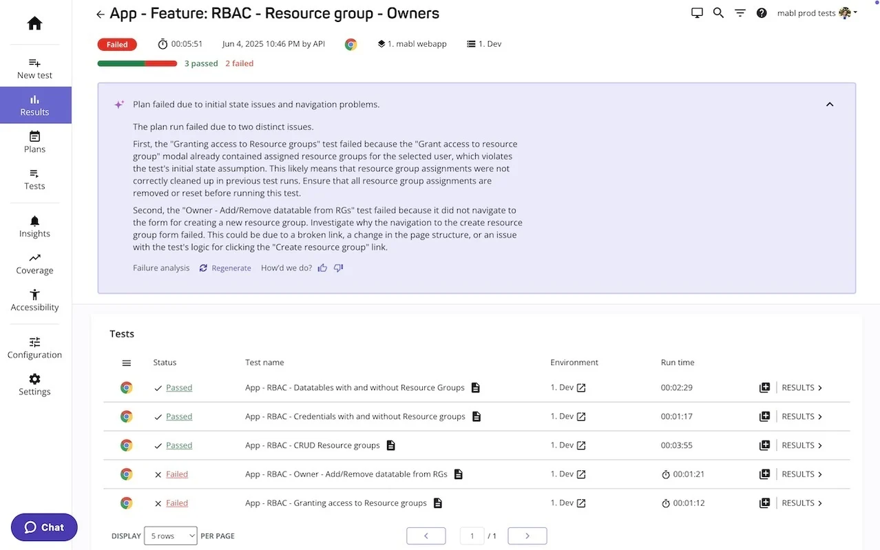 AI-Native Test Execution and Failure Analysis in Mabl 