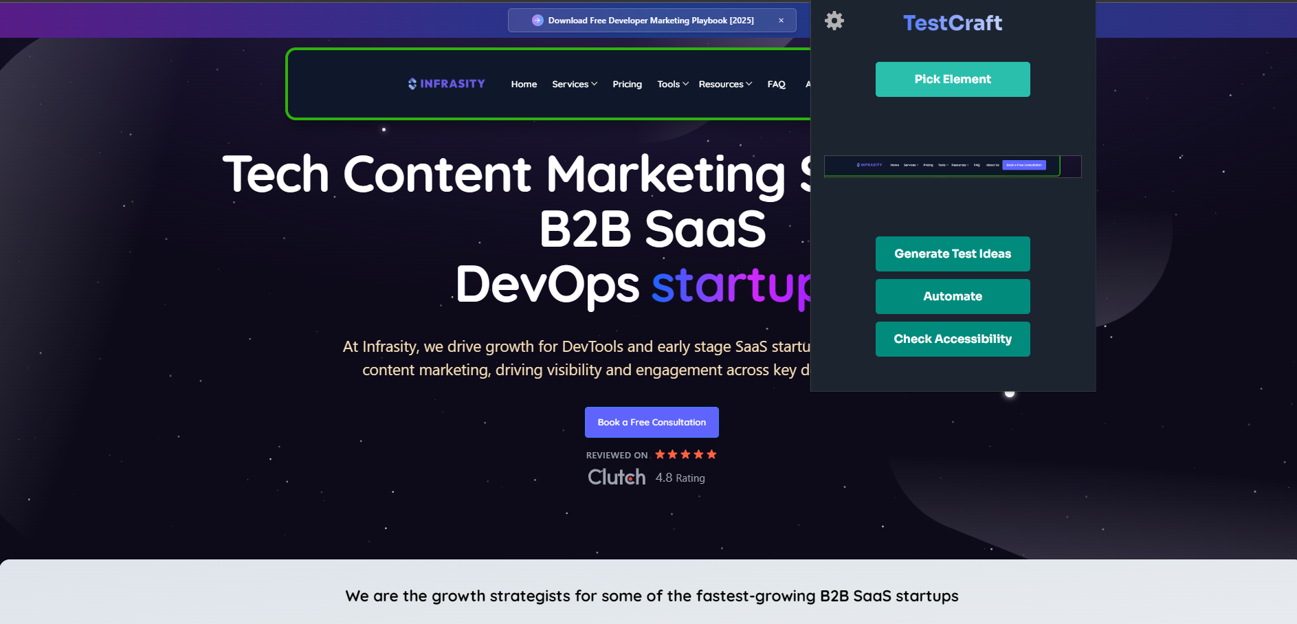 From Element Selection to AI-Generated Test Code in TestCraft