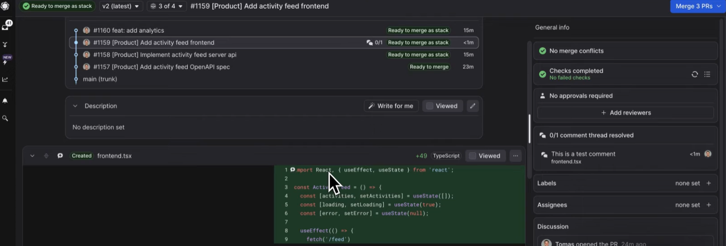 Stacked PR Review Workflow