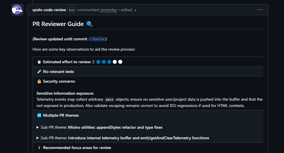 Reviewing Cross-Module New Telemetry Logic