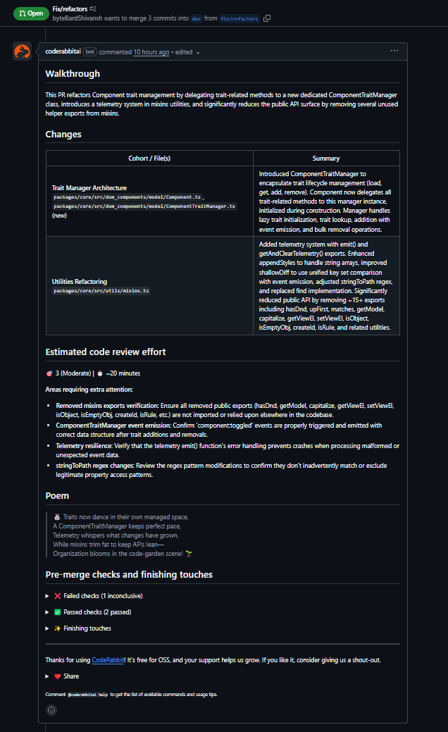 Trait Manager Refactor in GrapesJS
