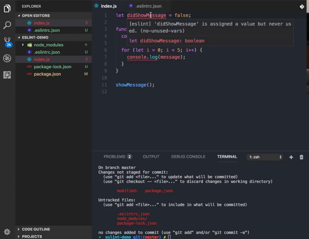 ESLint immediately pointed out a pattern I tend to overlook when moving quickly