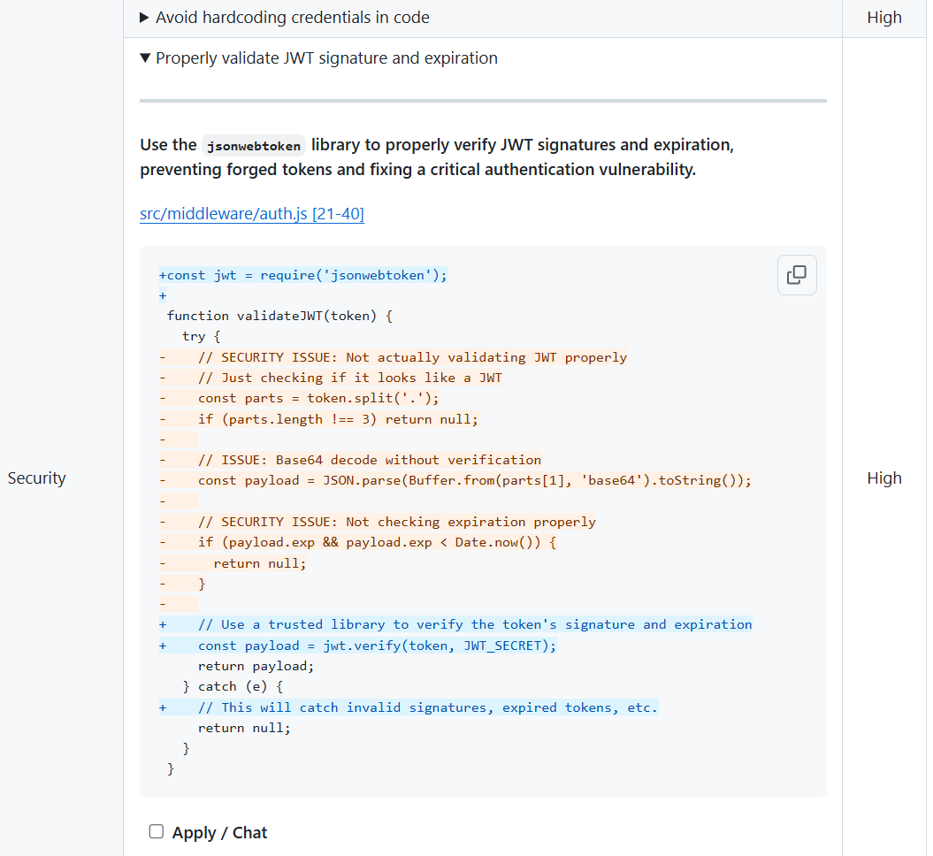 Testing Intelligence and Suggested Fixes