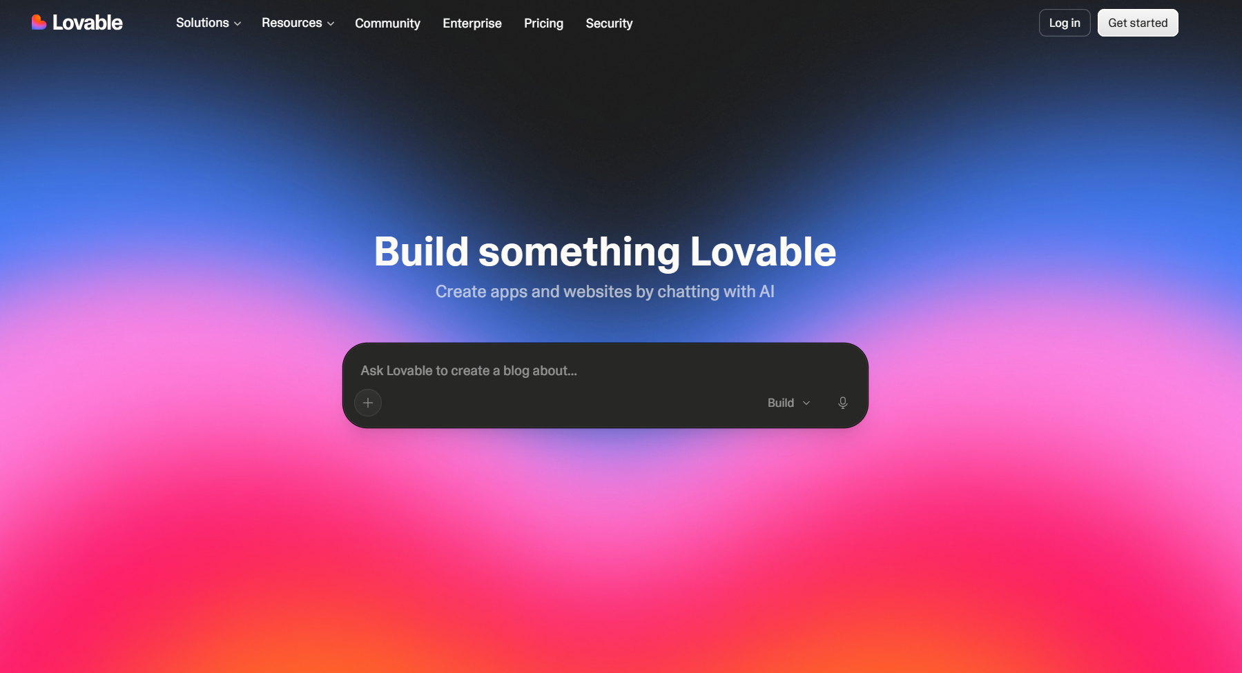 Lovable AI app builder interface showing prompt-driven full-stack application creation and live product development