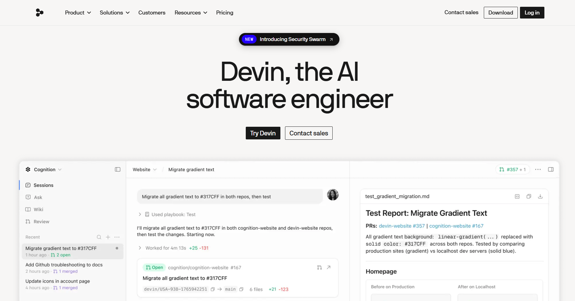 Devin autonomous AI software engineer interface showing task planning and execution for software development