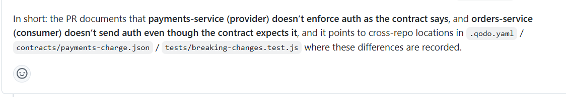 Contract mismatches across services were identified: