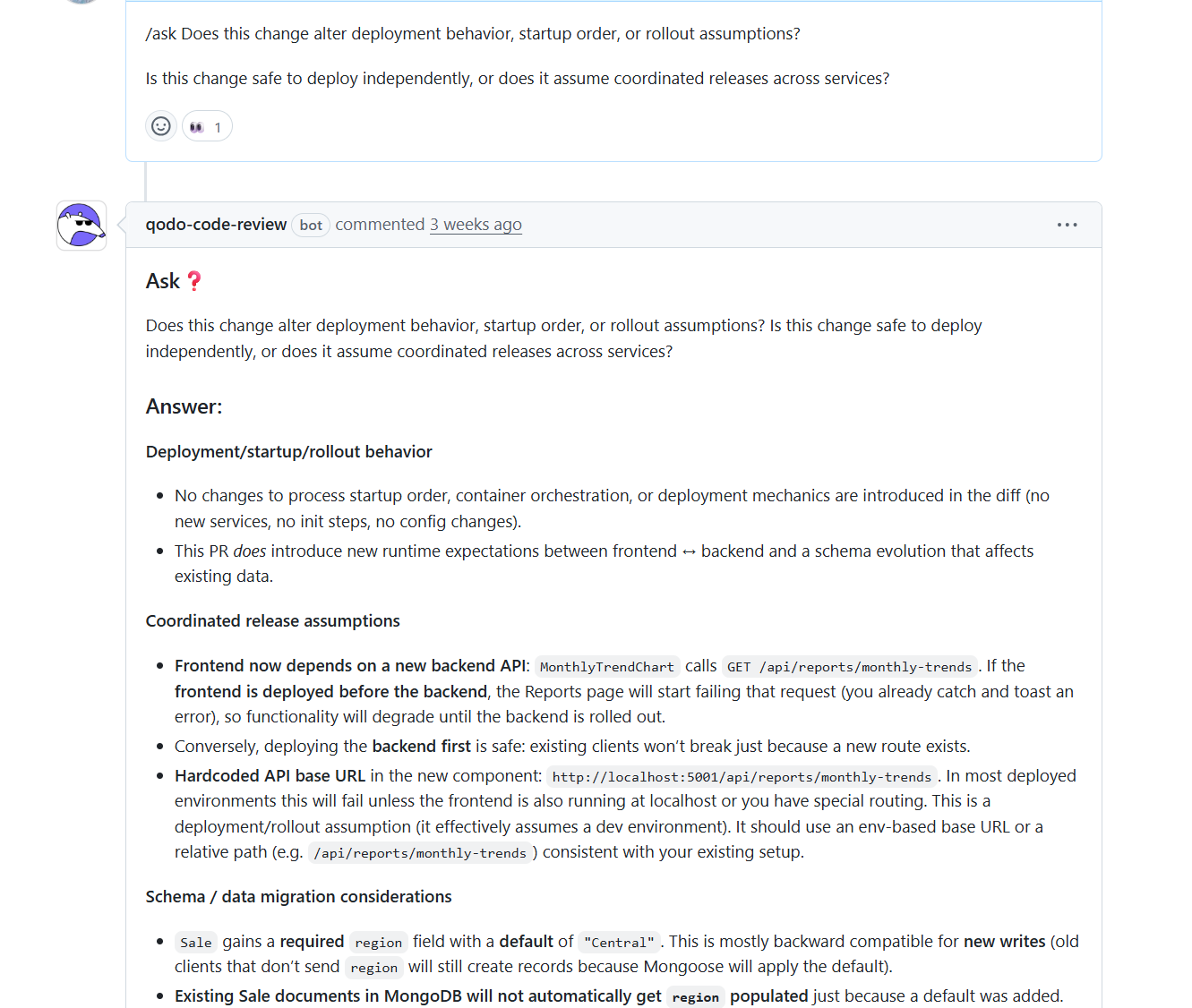 How Qodo Reviews Deployment and Rollout Risk in a Real PR 