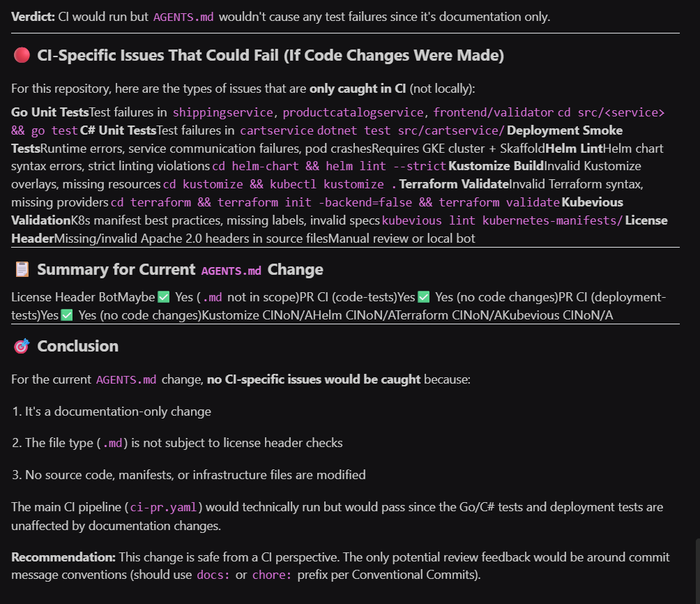 Qodo CI check summary showing which pipelines will run and pass for a documentation change